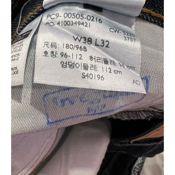 Levi’s 505 Jeans Men’s Tag 38x32 Fit 40x32 Blue IRREGULAR Dark Wash Western - Picture 6 of 6